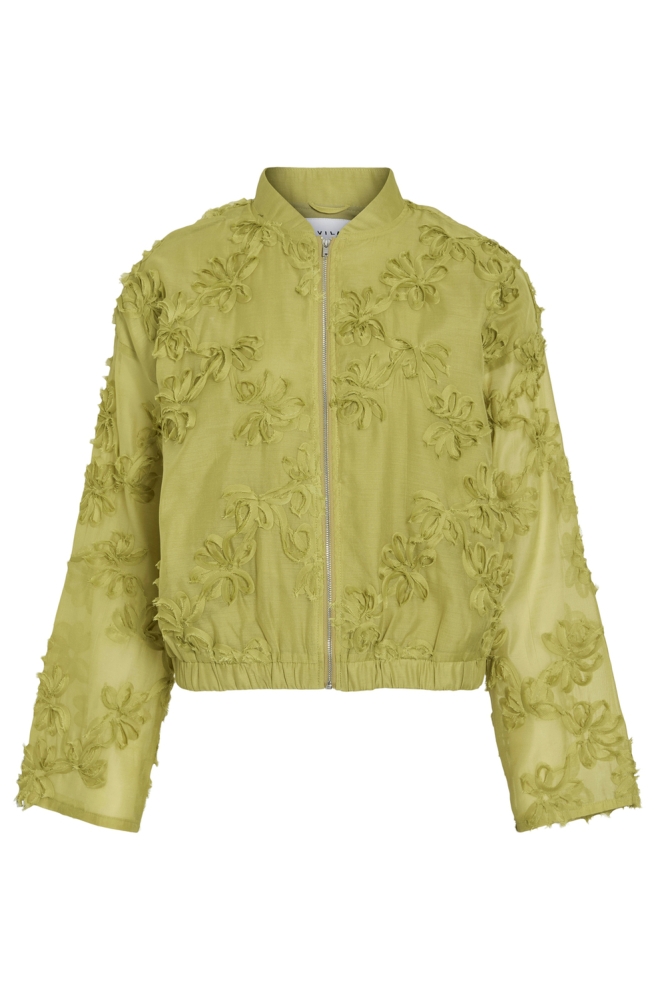 VIAGNES L/S LACE BOMBER JACKET 14111826 GREEN IVY